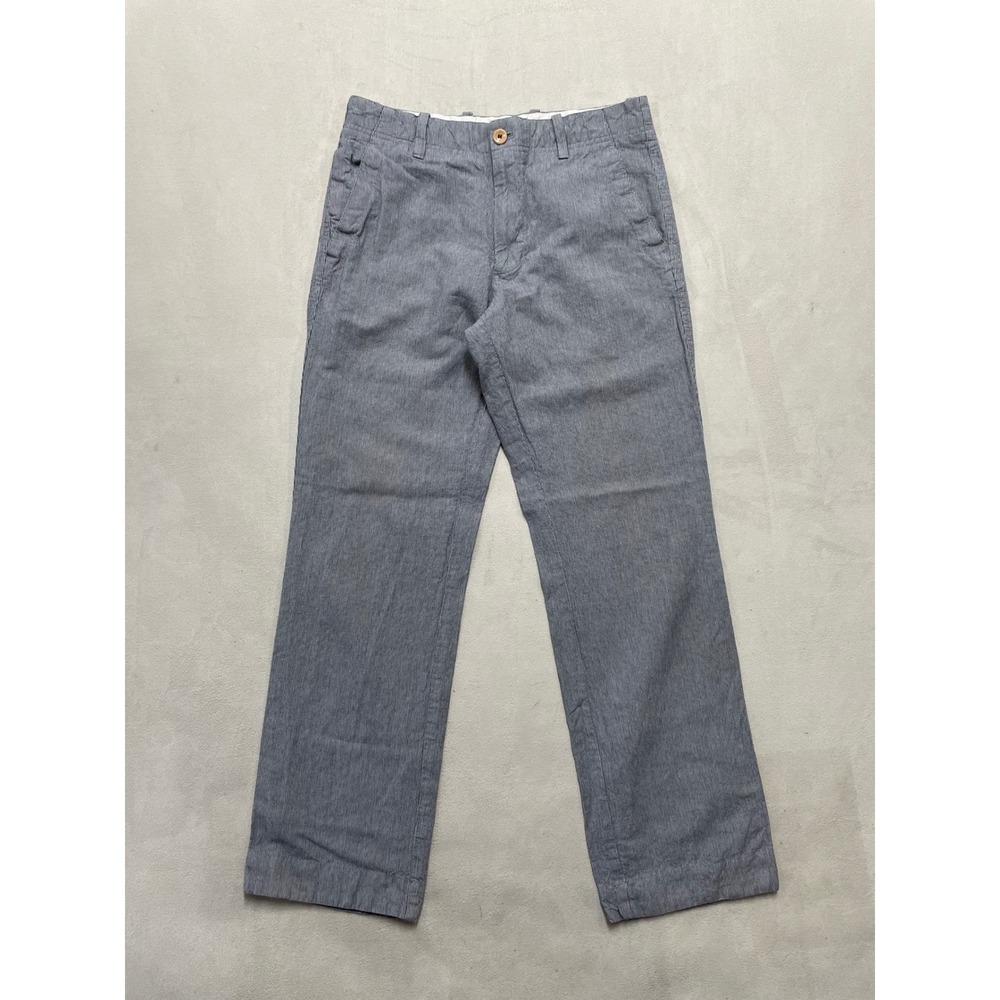Banana Republic Relaxed Fit Linen Cotton Pinstripe Pants Mens 30/32 Blue White